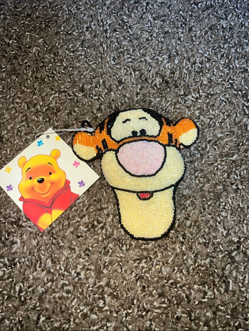 Tigger Beaded Kids Keychain Pouch - Yellow and Orange NWT